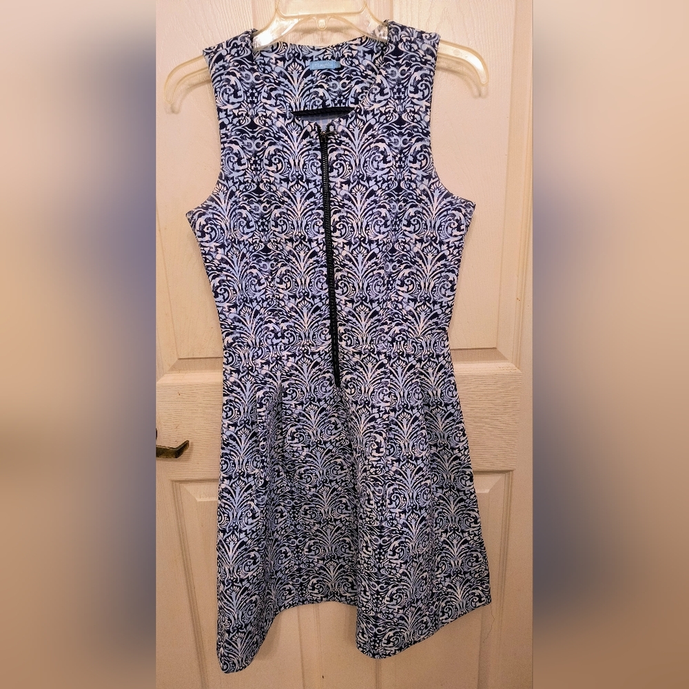 J. McLaughlin Zip Front Fit and Flare Dress, Size Small